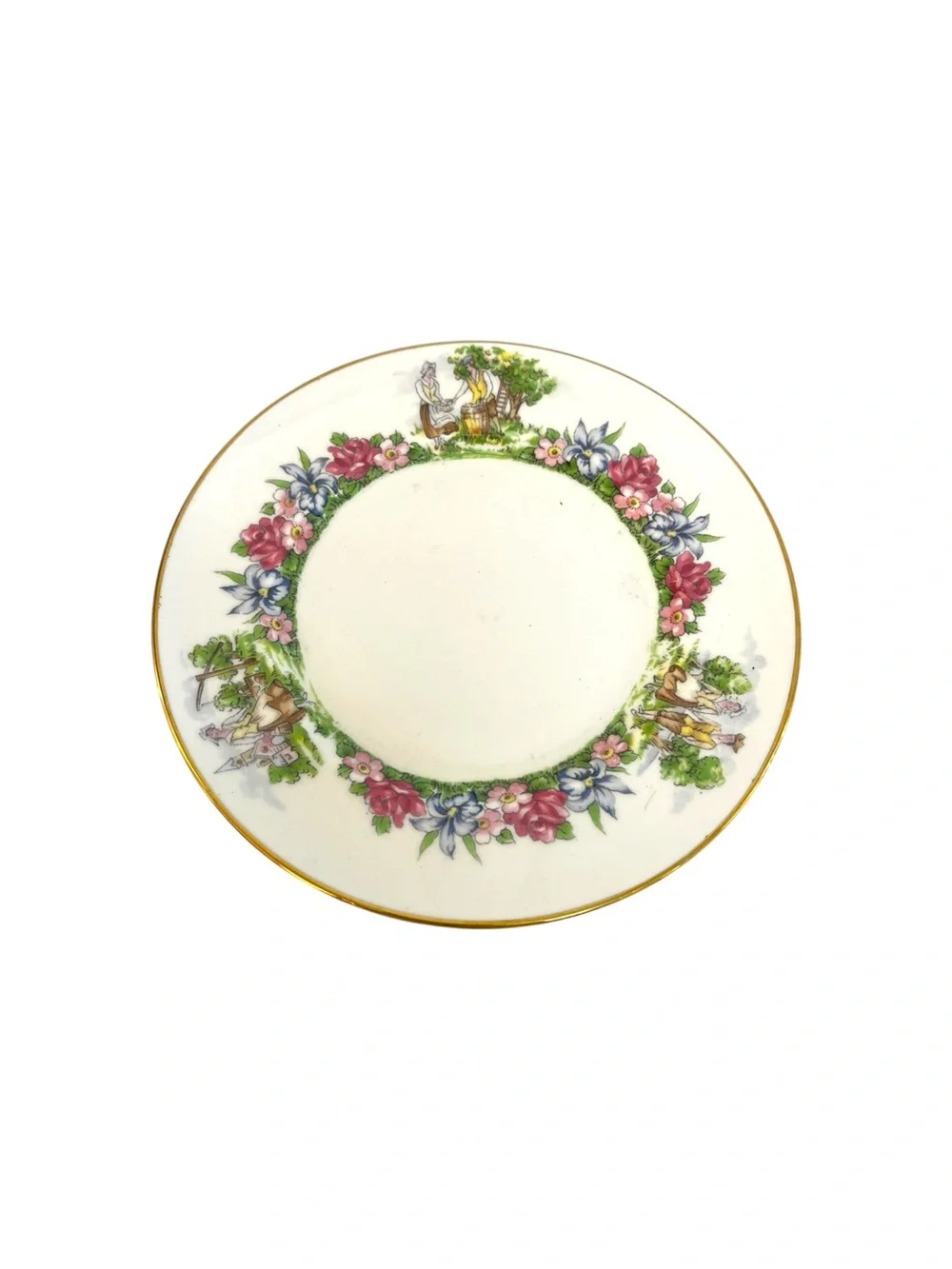 Vintage Crown Staffordshire Evangeline's Acadian Gardens 8 1/2